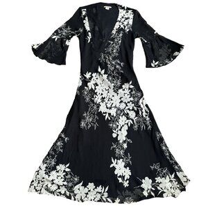 Chelsea Violet Womens Silk Maxi Dress Size Medium Vintage‎ Whimsigoth Black Y2K